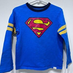 babyGap Boys 100% Cotton Superman Long Sleeve DC Detachable‎ Cape Shirt Size 5